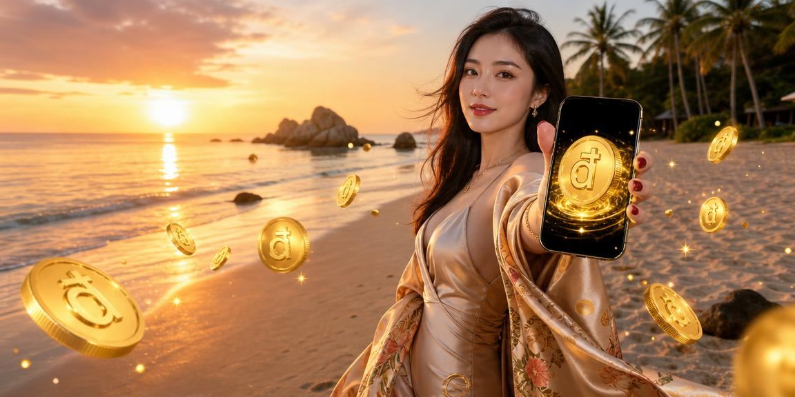 Người dùng chơi mobile casino trên bãi biển Phú Quốc